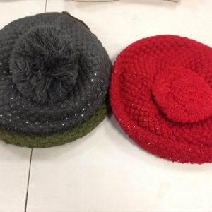 beret hat with rhinestones