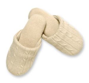 Cable Cashmere Slippers