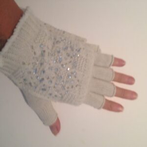 sequin fingerless gloves