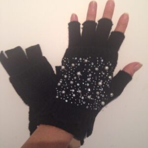 Pearl Ornament Fingerless Gloves