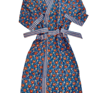 deep blue floral robe