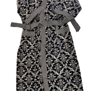 black cotton crest robe