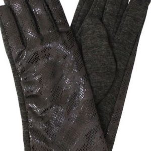 snake pattern gloves Black